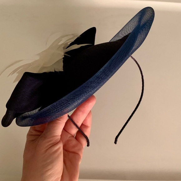 COPY - Navy Blue Fascinator - Kentucky Derby & Wedding Hat - Picture 2 of 8